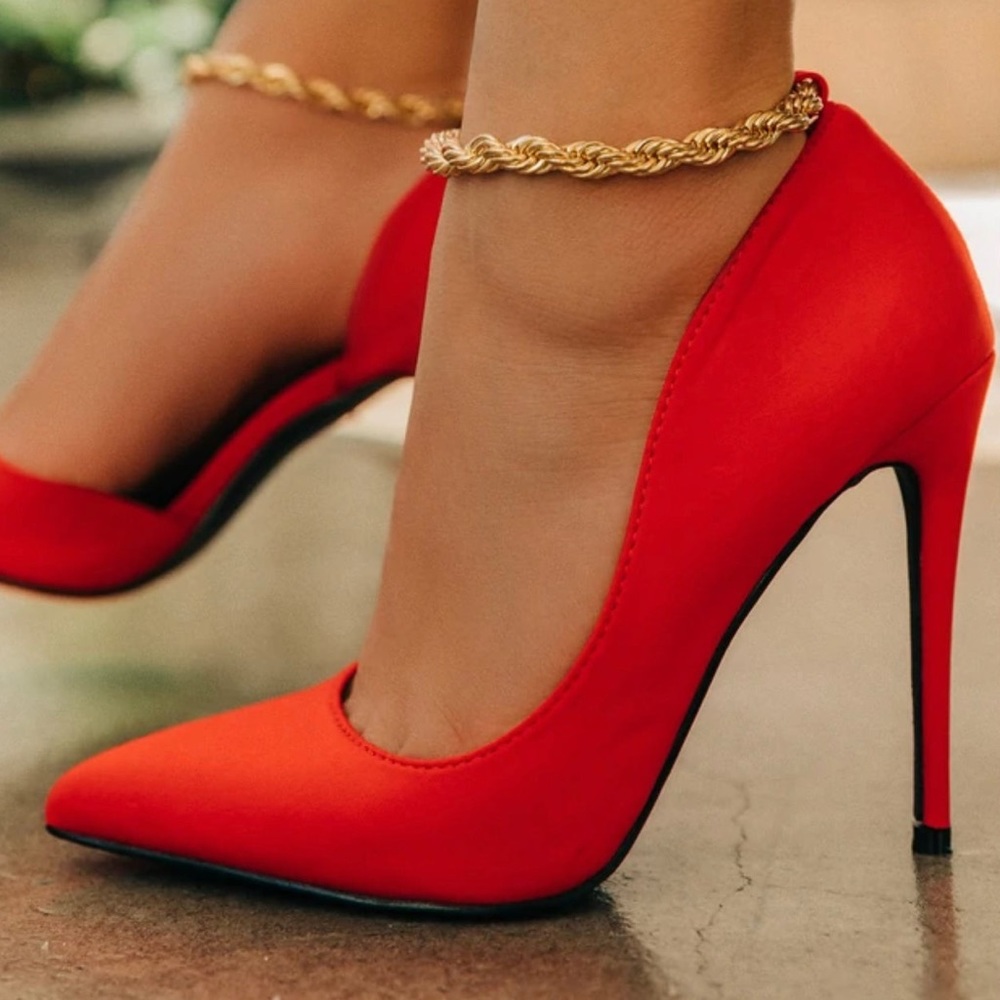 Red Anklet Heels